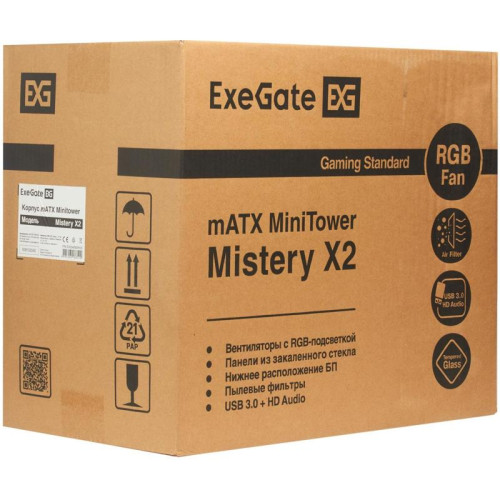 Корпус EXEGATE MINITOWER MISTERY X2 MATX EX294382RUS