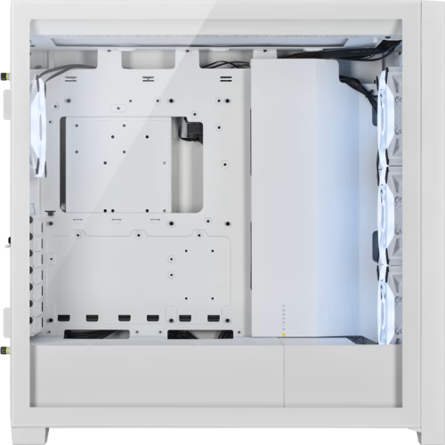 Корпус без блока питания/ Case Corsair iCUE 5000X RGB QL Edition, Midi-Tower, TG, 4x120mm RGB, 2xUSB-A 3.2, 1xUSB 3.2 Type-C, E-ATX, ATX, mATX, mITX White