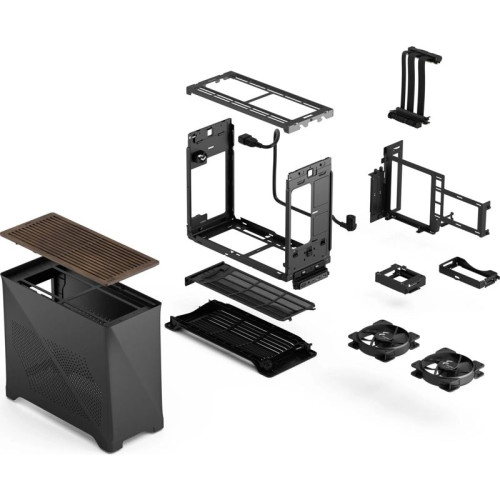 Корпус ПК без блока питания/ Case Fractal Design Era 2, Mini-Tower, 2x120mm, 2xUSB-A 3.0 + 1xUSB 3.2 Type-C, SFX PSU Support, mITX Charcoal Gray