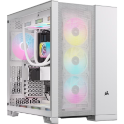 Корпус без блока питания/ Case Corsair 6500D Airflow, Midi-Tower, TG, no fan, 4xUSB-A 3.2, 1xUSB 3.2 Type-C, E-ATX, ATX, mATX, mITX White