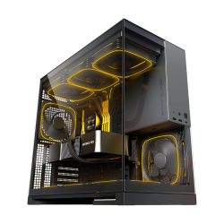 Корпус ПК без блока питания/ Case Geometric Future Model 5, Midi-Tower, TG, no fans, 2xUSB-A 3.0, 1xUSB 3.2 Type-C, E-ATX, ATX, mATX, mITX Black/Gray