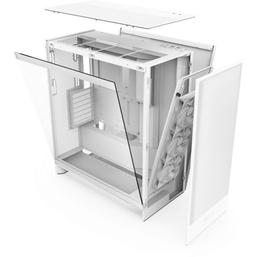 Корпус ПК без блока питания/ Case NZXT H7 Flow, Midi-Tower, TG, 3x120mm, 2xUSB-A 3.2 + 1xUSB-C 3.2, E-ATX, ATX, mATX, mITX White