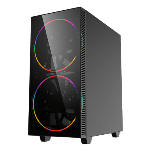 Компьютерный корпус, без блока питания ATX/ Gamemax Black Hole ATX case, black, w/o PSU, w/1xUSB3.0+1xUSB2.0, w/2x20cm ARGB GMX-20-ARGB front fans