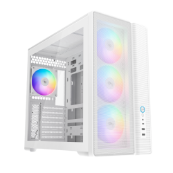 Корпус ПК без блока питания/ Case SAMA S50 White, Midi-Tower, TG, 4x120mm ARGB, 2xUSB 3.0 + 1xUSB 3.2 Type-C, ATX, mATX, mITX White