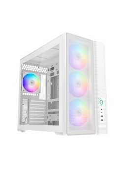 Корпус ПК без блока питания/ Case SAMA S50 White, Midi-Tower, TG, 4x120mm ARGB, 2xUSB 3.0 + 1xUSB 3.2 Type-C, ATX, mATX, mITX White