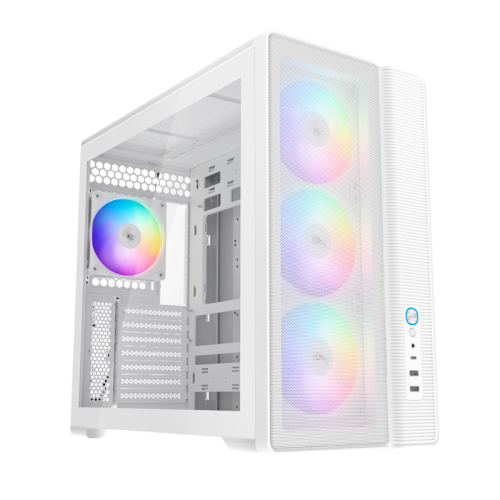 Корпус ПК без блока питания/ Case SAMA S50 White, Midi-Tower, TG, 4x120mm ARGB, 2xUSB 3.0 + 1xUSB 3.2 Type-C, ATX, mATX, mITX White