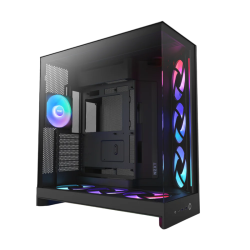 Корпус без блока питания/ Case NZXT H9 Flow RGB+ (2025), Midi-Tower, TG, 6x140mm RGB + 1x120mm RGB, 2xUSB-A 3.2 + 1xUSB-C 3.2, E-ATX, ATX, mATX, mITX Black