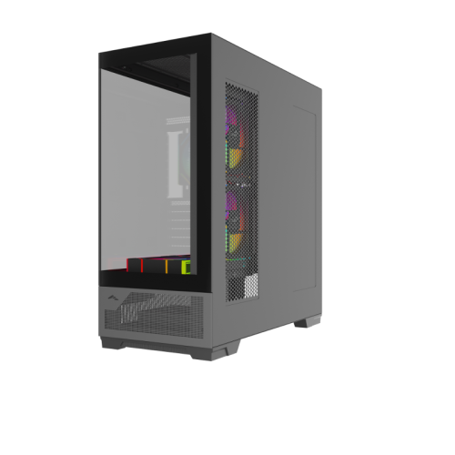 Корпус ПК без блока питания/ Case SAMA V43 Black, Midi-Tower, TG, 6x120mm ARGB, 2xUSB 3.0 + 1xUSB 3.2 Type-C, ATX, mATX, mITX Black Корпус ПК без блока питания/ Case SAMA V43 Black, Midi-Tower, TG, 6x120mm ARGB, 2xUSB 3.0 + 1xUSB 3.2 Type-C, ATX, mATX, mITX Black