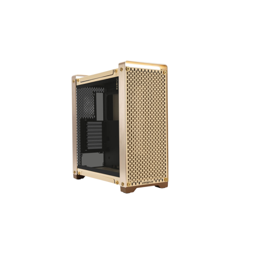 Корпус без блока питания/ Case InWin Dubili, Full-Tower, TG, 4x140mm, 2xUSB-A 3.2 + 1xUSB-C 3.2, E-ATX, ATX, mATX, mITX Champagne Gold