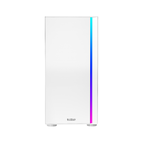 Корпус без блока питания/ PCCooler LM300 ARGB WH, Tempered Glass Mid Tower, White, ABS, TG, SPCC, 1x120mm ARGB mATX, ITX 170/330/mm 2x2.5