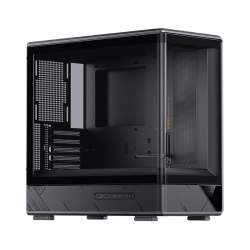 Корпус без блока питания/ Case JONSBO D200, Mini-Tower, TG, no fan, 2xUSB-A 3.0 + 1xUSB-C 3.2, mATX, mITX Black