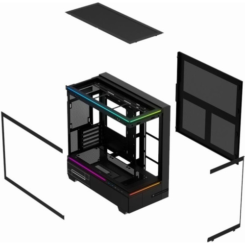 Корпус без блока питания/ Case Thermalright M10 Vision, Mini-Tower, TG, LCD, ARGB, no fans, 2xUSB-A 3.0, 1xUSB Type-C, mATX, mITX Black