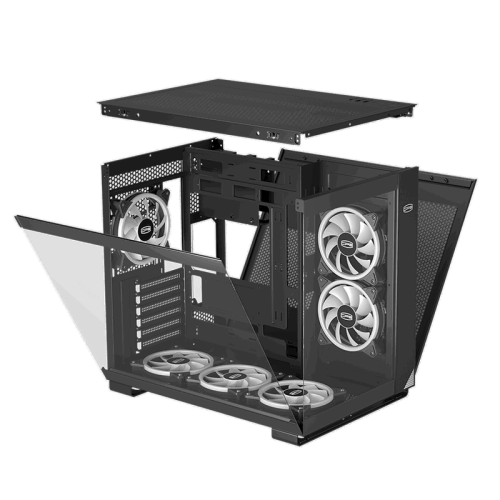 Корпус без блока питания/ Case PCCooler C3T500 ARGB BK, Midi-Tower, TG, 6x120mm ARGB, 1xUSB-C 3.1 + 2xUSB-A 3.0, ATX, mATX, mITX Black