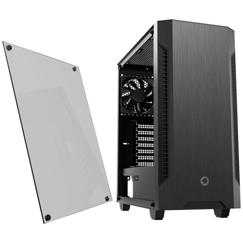 Компьютерный корпус, без блока питания ATX/ Gamemax Fortress TG ATX case, black, w/o PSU, w/1xUSB3.0+1xUSB2.0, w/2x12cm black silent front fans (GMX-WFBK-BK), w/1x 12cm black silent rear fan (GMXWFBK-BK)