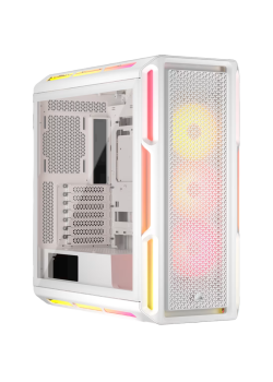 Корпус без блока питания/ Case Corsair iCUE LINK 5000T LX RGB, Midi-Tower, TG, 3x120mm RGB, 4xUSB-A 3.2, 1xUSB 3.2 Type-C, E-ATX, ATX, mATX, mITX White