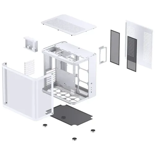 Корпус без блока питания/ Case JONSBO TK-2, Midi-Tower, TG, no fans, 1xUSB-A 3.2 + 1xUSB-C 3.2, ATX, mATX, mITX White