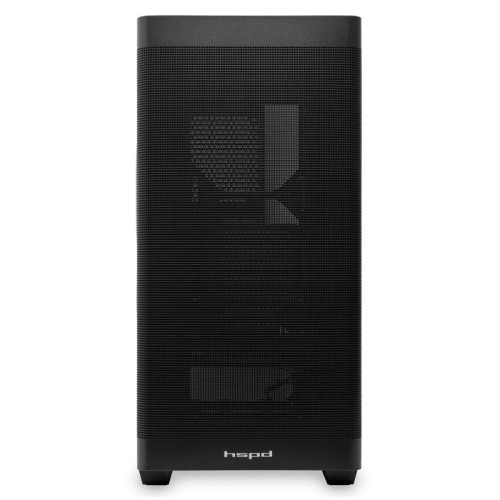 Корпус без блока питания/ Case HSPD M740, Mesh Mid Tower, Black, TG, 0.6 SPCC, no fans, E-ATX, ATX, mATX, mITX, 170/400/200mm, 4x2.5