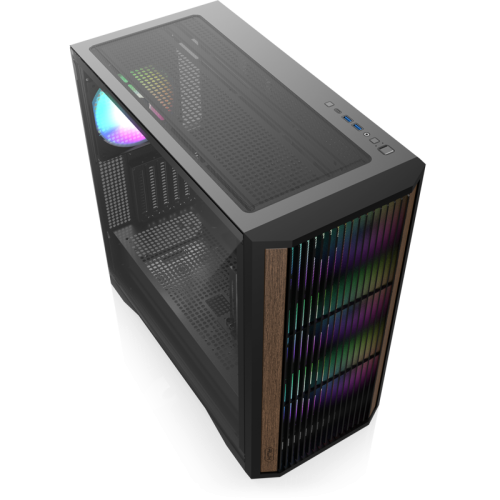 Корпус без блока питания/ Case Raijintek AGOS MAX-MS4, Midi-Tower, TG, 4x140mm ARGB, 2xUSB 3.0 + 1xUSB Type-C, E-ATX, ATX, mATX, mITX Black