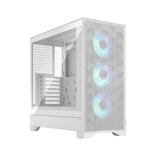 Корпус ПК без блока питания/ Case Fractal Design Pop 2 Air TG RGB, Midi-Tower, 3x120mm, 1xUSB-C + 1xUSB-A 3.2 ATX, mATX, mITX White