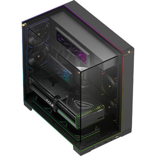 Корпус без блока питания/ Case Thermalright A70 Vision, Midi-Tower, TG, LCD, ARGB, no fans, 2xUSB-A 3.0, 1xUSB Type-C, ATX, mATX, mITX Black