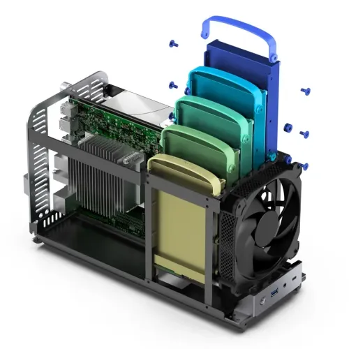 Корпус без блока питания/ Case JONSBO N1, Desktop SFF, 1x140mm, 1xUSB-A 3.0 + 1xUSB-C 3.2, SFX PSU Support, mITX Gray