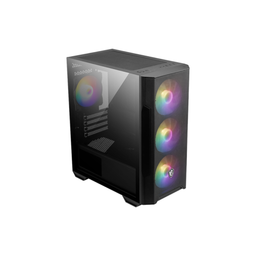Корпус ПК без блока питания/ Case MSI MAG FORGE M100R, Mini-Tower, TG, 4x120mm ARGB, 2xUSB 2.0, 1xUSB 3.0, mATX, mITX Black