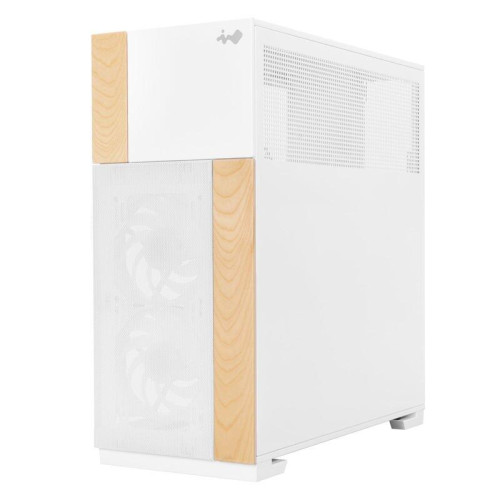 Корпус без блока питания/ Case InWin F5, Full-Tower, TG, 3x140mm ARGB, 2xUSB-A 3.0 + 1xUSB-C 3.2, E-ATX, ATX, mATX, mITX White