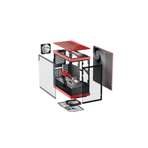 Корпус без блока питания/ Case HYTE Y40, Midi-Tower, TG, no fans, 2xUSB-A 3.2, 1xUSB Type-C, ATX, mATX, mITX Black Cherry