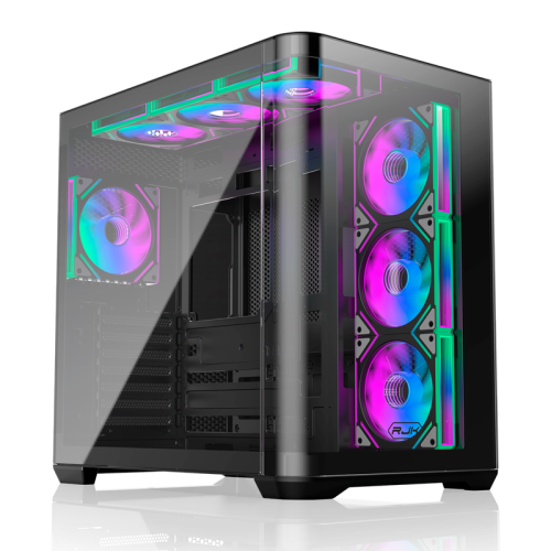 Корпус без блока питания/ Case Raijintek ATREUS BT7, Midi-Tower, TG, 7x120mm ARGB, 2xUSB-A 3.0 + 1xUSB Type-C , E-ATX, ATX, mATX, mITX Black