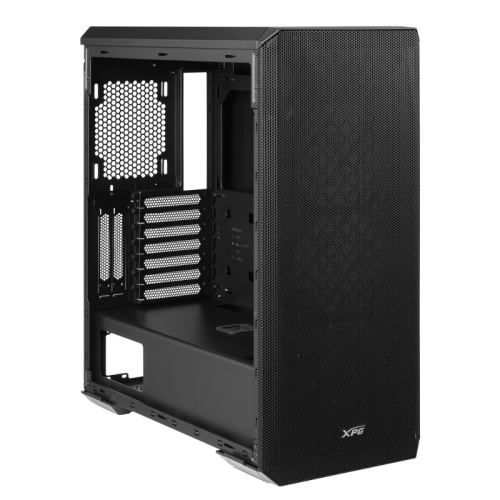 Корпус XPG DEFENDER BLACK [DEFENDER-BKCWW] (Midi-Tower, черный, TG, 120mm fan*3)