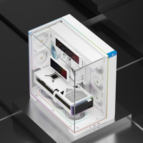 Корпус без блока питания/ Case Thermalright A70 Vision, Midi-Tower, TG, LCD, ARGB, no fans, 2xUSB-A 3.0, 1xUSB Type-C, ATX, mATX, mITX White