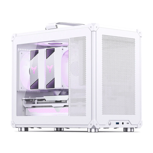 Корпус без блока питания/ Case JONSBO C6 MAX Handle, Mini-Tower, TG, no fan, 1xUSB-A 3.0 + 1xUSB-C 3.1, mATX, mITX White
