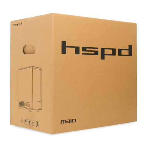 Корпус без блока питания/ HSPD M310, Mesh Mini-tower, White, TG, 0.4 SPCC, 3x120mm ARGB mATX, mITX 180/280/160mm 1x2.5