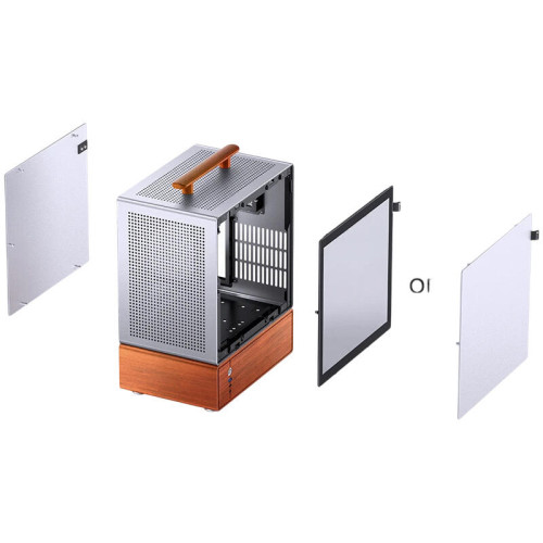 Корпус без блока питания/ Case JONSBO T7, Mini-Tower, TG, no fan, 1xUSB-A 3.0 + 1xUSB-C 3.2, mATX, mITX Silver
