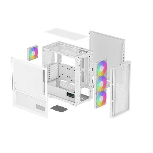 Корпус ПК без блока питания/ Deepcool Case CH560 ARGB Digital White