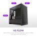 Корпус без блока питания/ Case NZXT H3 Flow (2025), Midi-Tower, TG, 1x120mm, 1xUSB-A 3.2 + 1xUSB-C 3.2, mATX, mITX Black