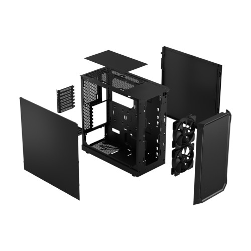 Корпус ПК без блока питания/ Case Fractal Design Focus 2, Midi-Tower, 2x140mm, 2xUSB-A 3.0 + 1xUSB 3.2 Type-C, ATX, mATX, mITX Black