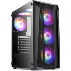 Корпус Oklick OCC-MD302 черный ATX 6x120mm 2xUSB2.0 1xUSB3.0 audio bott PSU [OCC-MD302]