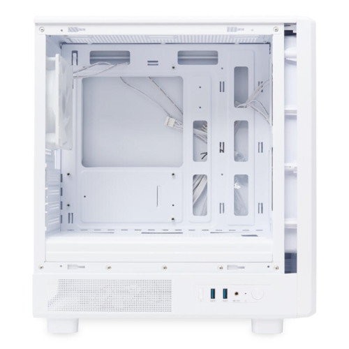 Корпус без блока питания/ HSPD M310, Mesh Mini-tower, White, TG, 0.4 SPCC, 3x120mm ARGB mATX, mITX 180/280/160mm 1x2.5