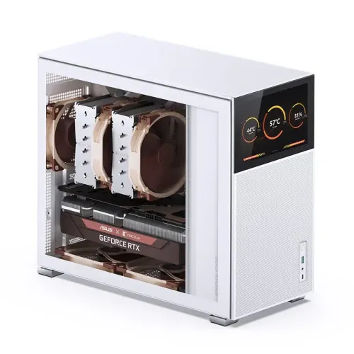 Корпус без блока питания/ Case JONSBO D41 MESH SCREEN, Midi-Tower, TG, no fan, 1xUSB-A 3.2 + 1xUSB-C 3.2, ATX, mATX White