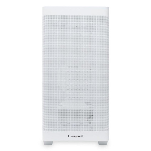 Корпус без блока питания/ Case HSPD M740, Mesh Mid Tower, White, TG, 0.6 SPCC, no fans, E-ATX, ATX, mATX, mITX, 170/400/200mm, 4x2.5