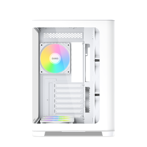 Корпус ПК без блока питания/ Case SAMA V60 White, Midi-Tower, TG, 7x120mm ARGB, 2xUSB 3.0 + 1xUSB 3.1 Type-C, ATX, mATX, mITX White