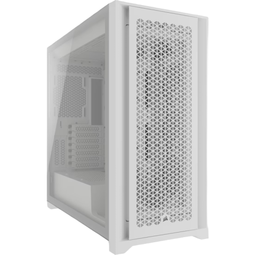 Корпус без блока питания/ Case Corsair 5000D CORE Airflow, Midi-Tower, TG, no fan, 2xUSB-A 3.2, 1xUSB 3.2 Type-C, E-ATX, ATX, mATX, mITX White