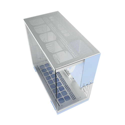 Корпус ПК без блока питания/ Case Geometric Future Model 5, Midi-Tower, TG, no fans, 2xUSB-A 3.0, 1xUSB 3.2 Type-C, E-ATX, ATX, mATX, mITX Light blue