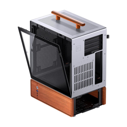Корпус без блока питания/ Case JONSBO T7, Mini-Tower, TG, no fan, 1xUSB-A 3.0 + 1xUSB-C 3.2, mATX, mITX Silver