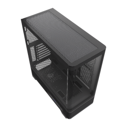 Корпус без блока питания/ Case HSPD F560, Mid Tower, Black, TG, 0.6 SPCC, no fans ATX, mATX, mITX 165/410/180mm 2x2.5
