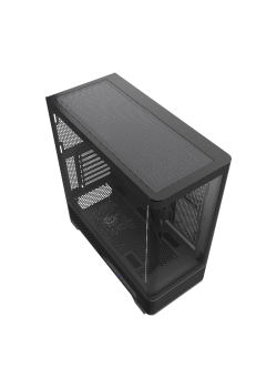 Корпус без блока питания/ Case HSPD F560, Mid Tower, Black, TG, 0.6 SPCC, no fans ATX, mATX, mITX 165/410/180mm 2x2.5