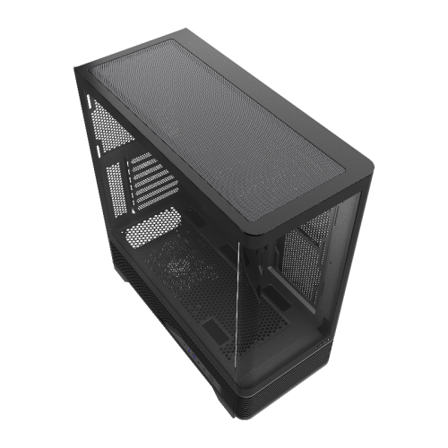 Корпус без блока питания/ Case HSPD F560, Mid Tower, Black, TG, 0.6 SPCC, no fans ATX, mATX, mITX 165/410/180mm 2x2.5