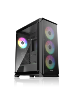 Корпус без блока питания/ Case Raijintek ARCADIA 41-MS4, Midi-Tower, TG, 1x120mm + 3x120mm ARGB, 2xUSB-A 3.0 + 1xUSB-C, ATX, mATX, mITX Black