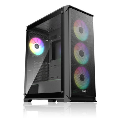 Корпус без блока питания/ Case Raijintek ARCADIA 41-MS4, Midi-Tower, TG, 1x120mm + 3x120mm ARGB, 2xUSB-A 3.0 + 1xUSB-C, ATX, mATX, mITX Black